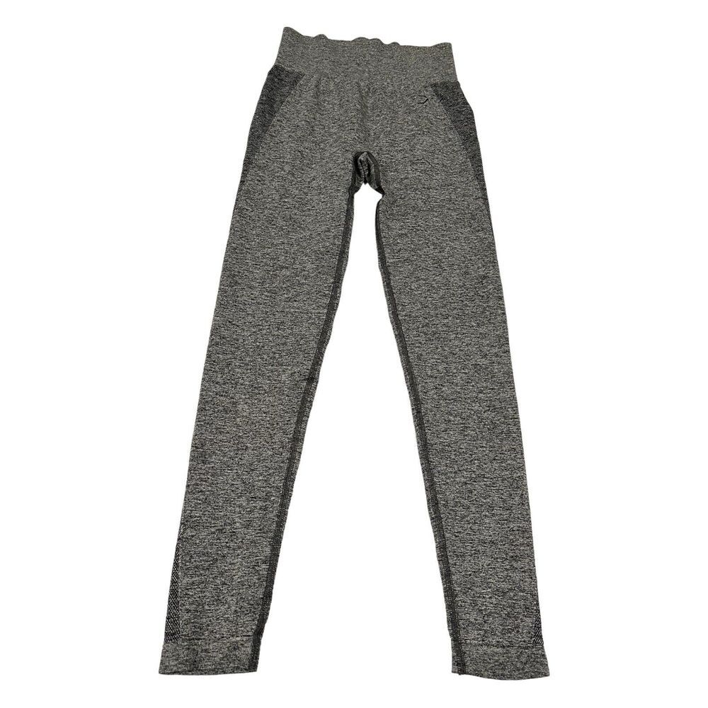 Gymshark Flex High Waisted Leggings Charcoal Gray Womens Small Spell Out‎ Logo